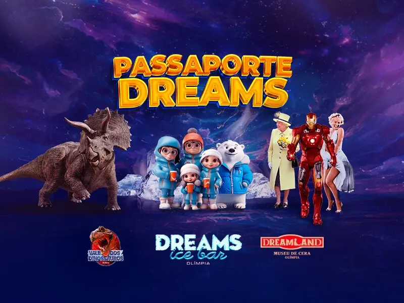 Combo OLÍMPIA MUSEU DE CERA + DINO + ICEBAR 